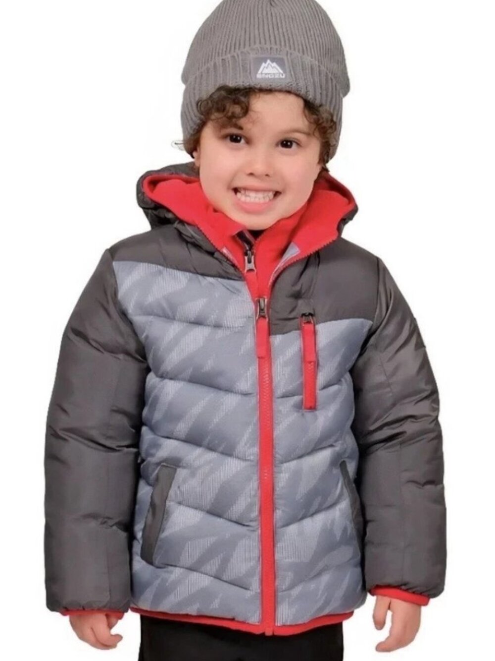 Snozu Boys Toddler Size 2T Gray Winter Jacket with Hat Set NWT